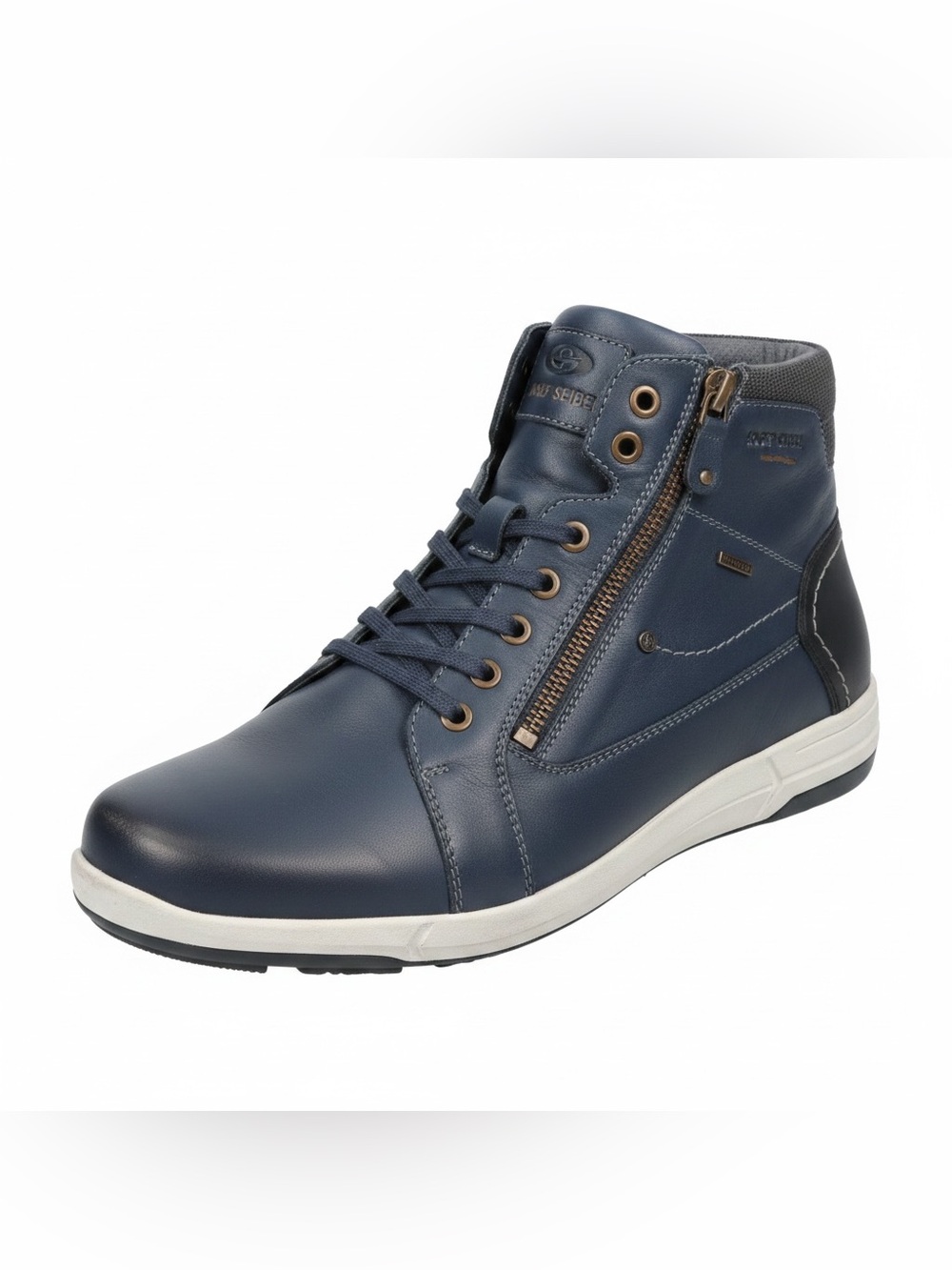New Men's Josef Seibel Leather Navy High-Top Sneaker Boot 42/ 9.5